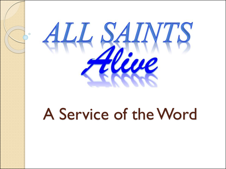 a service of the word preparation