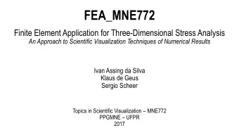 FEA_MNE772  Finite Element Application for Three-Dimensional Stress Analysis  An Approach to