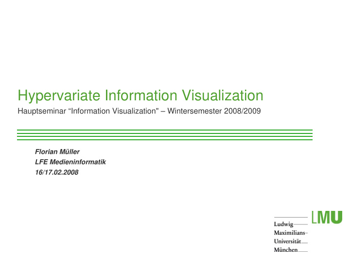 hypervariate information visualization