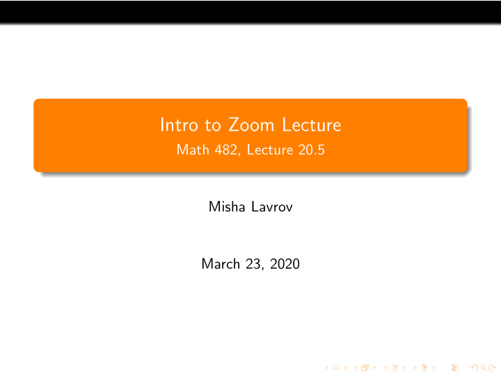 intro to zoom lecture
