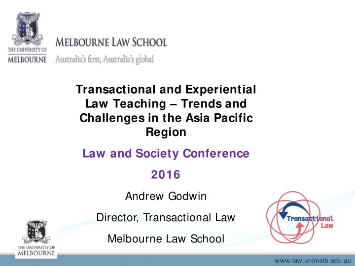 transactional and experiential law teaching trends and