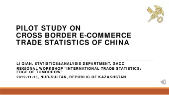 PILOT STUDY ON  CROSS BORDER E-COMMERCE  TRADE STATISTICS OF CHINA  LI QIAN,