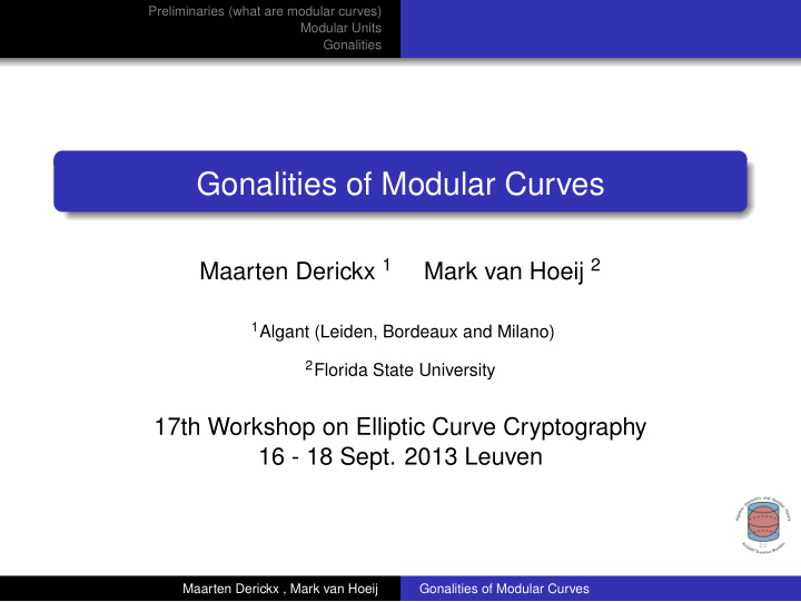 gonalities of modular curves