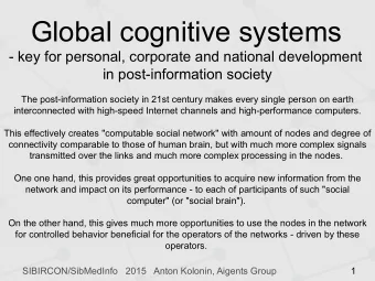 From human brain to social intelligence  Meta-system transition  V. Turchin (1970)