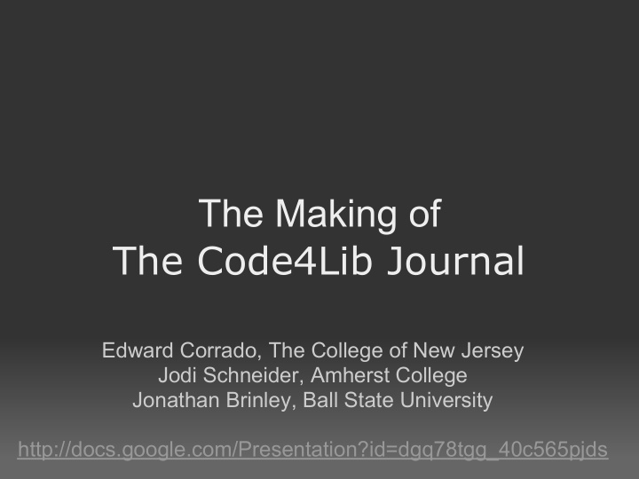 the making of the code4lib journal