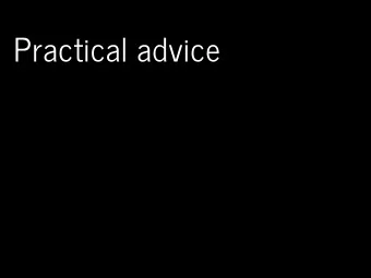Practical advice  Real survey data is messy  Distance sampling in the Real World  We've talked a
