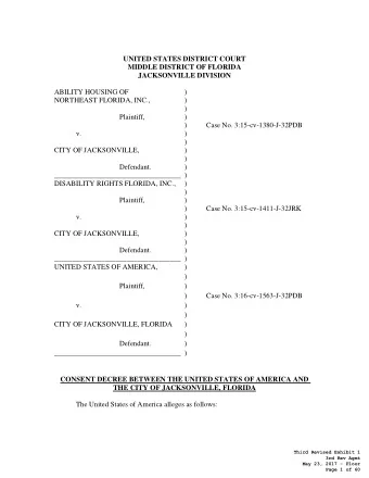 UNITED STATES DISTRICT COURT  MIDDLE DISTRICT OF FLORIDA  JACKSONVILLE DIVISION  ABILITY HOUSING OF