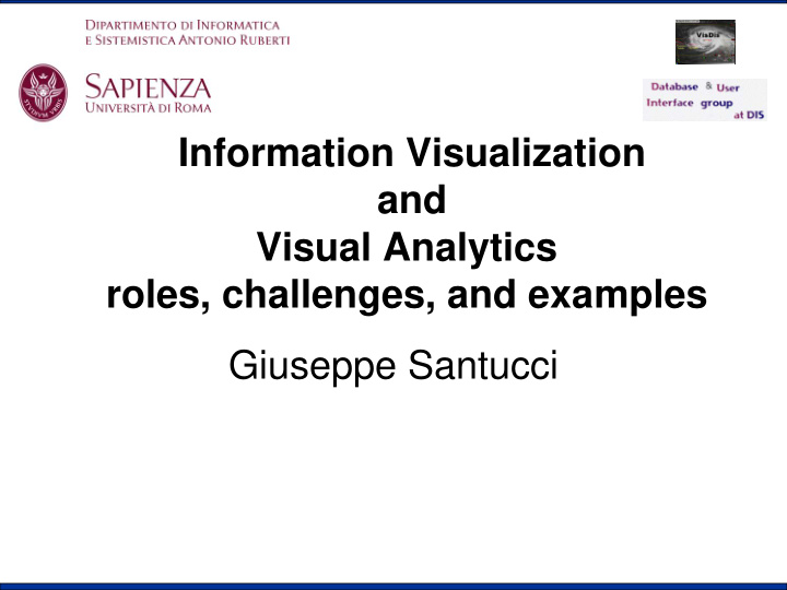 information visualization and visual analytics roles