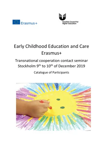Early Childhood Education and Care  Erasmus+  Transnational cooperation contact seminar Stockholm 9