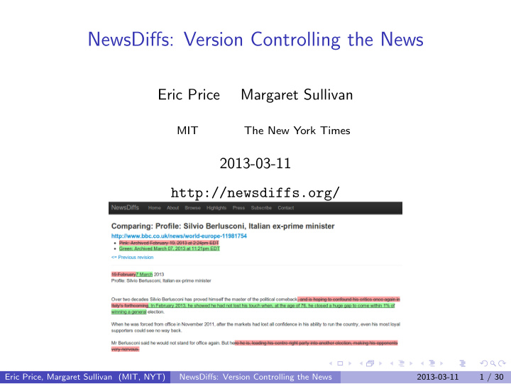 newsdiffs version controlling the news