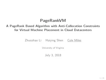 PageRankVM  A PageRank Based Algorithm with Anti-Collocation Constraints  for Virtual Machine