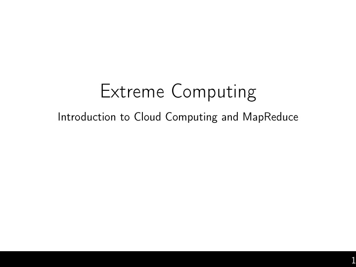 extreme computing