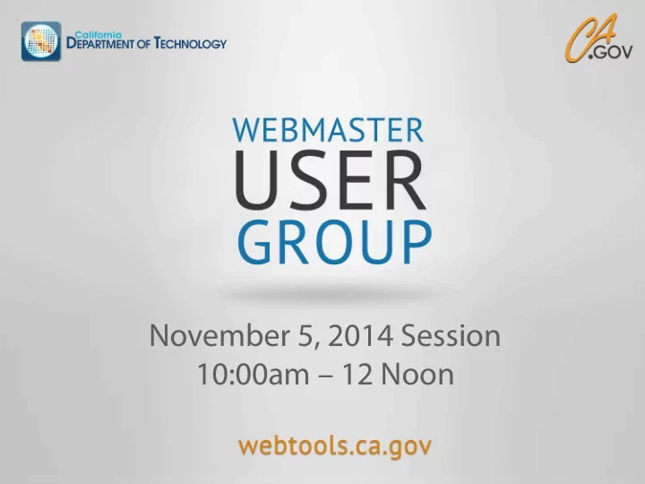 november 5 2014 session 10 00am 12 noon