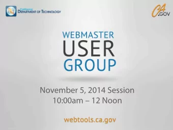 November 5, 2014 Session  10:00am  12 Noon  Welcome to the WUG!  November 5,  2014 Session