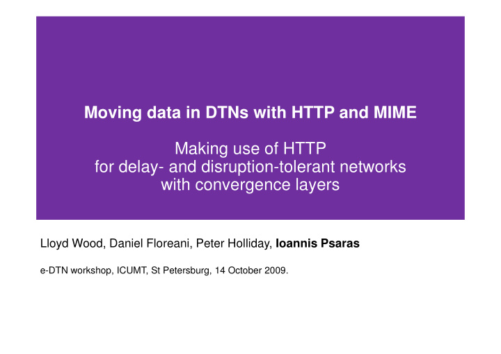 moving data in dtns with http and mime making use of http