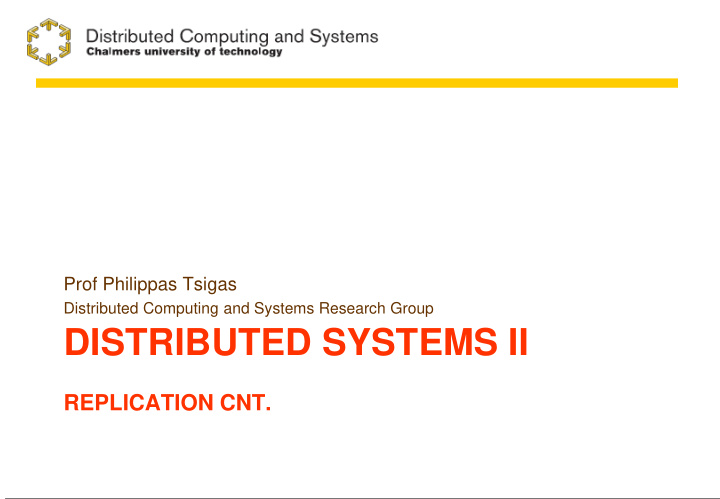 distributed systems ii