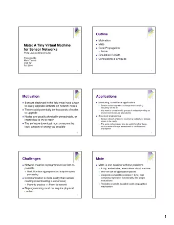 1  Mate  Mate: Architecture  Architecture  Instruction Set  Capsules  Execution  Code