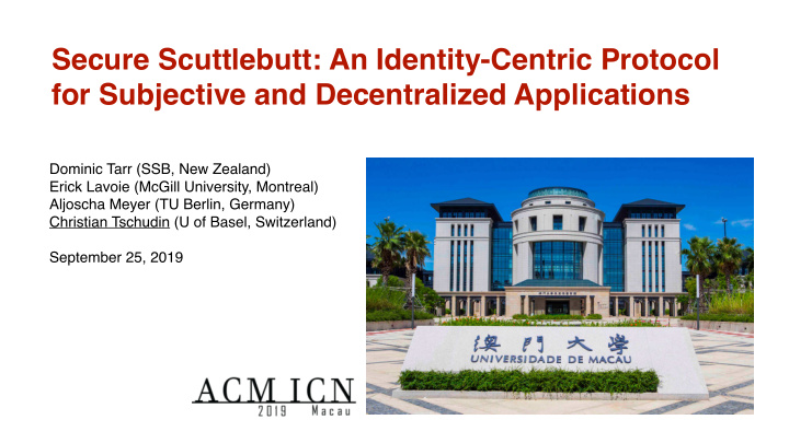 secure scuttlebutt an identity centric protocol for