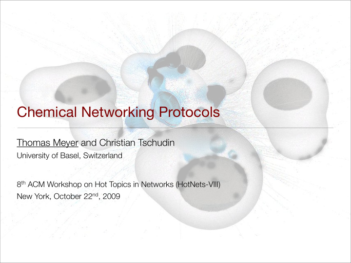 chemical networking protocols