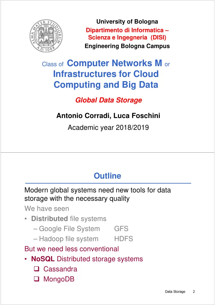 infrastructures for cloud computing and big data