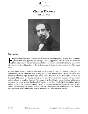 E  nglish author Charles Dickens continues to be one of the most widely read Victorian