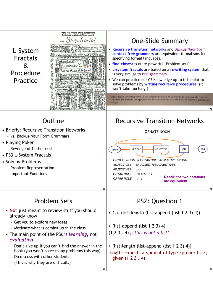 one slide summary l system