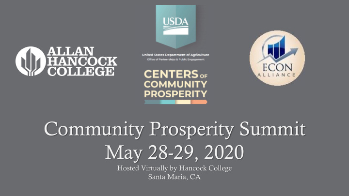community prosperity summit may 28 29 2020