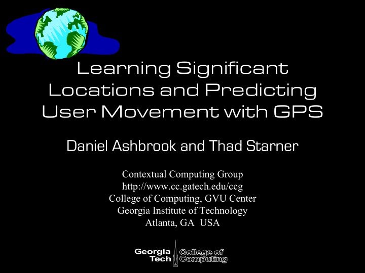 learning significant locations and predicting user
