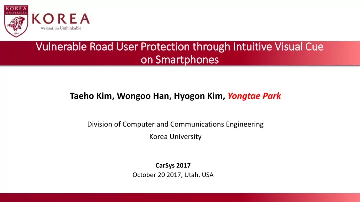 vuln lnerable road user protection through in intuit