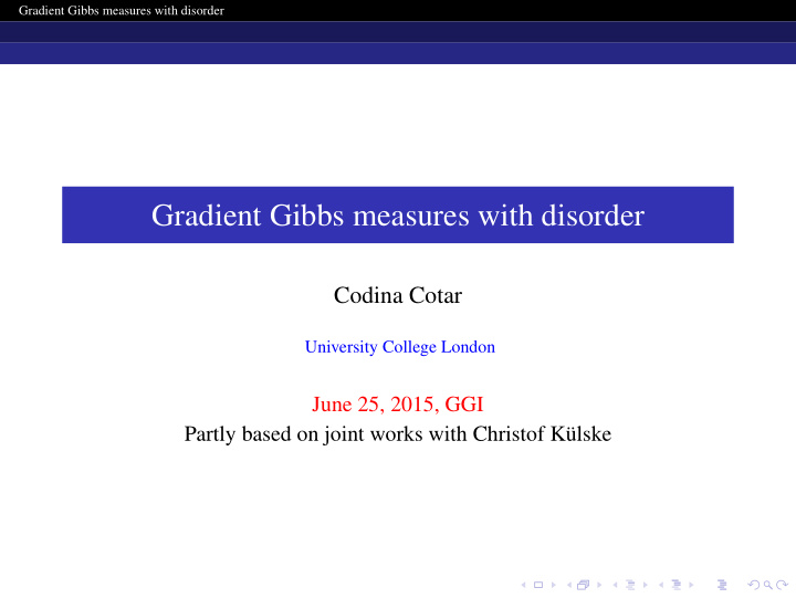 gradient gibbs measures with disorder