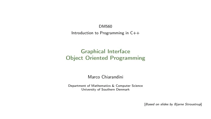 graphical interface object oriented programming