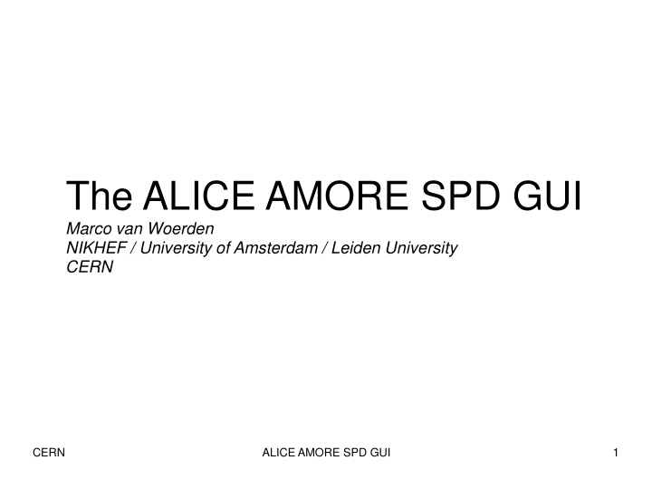 the alice amore spd gui