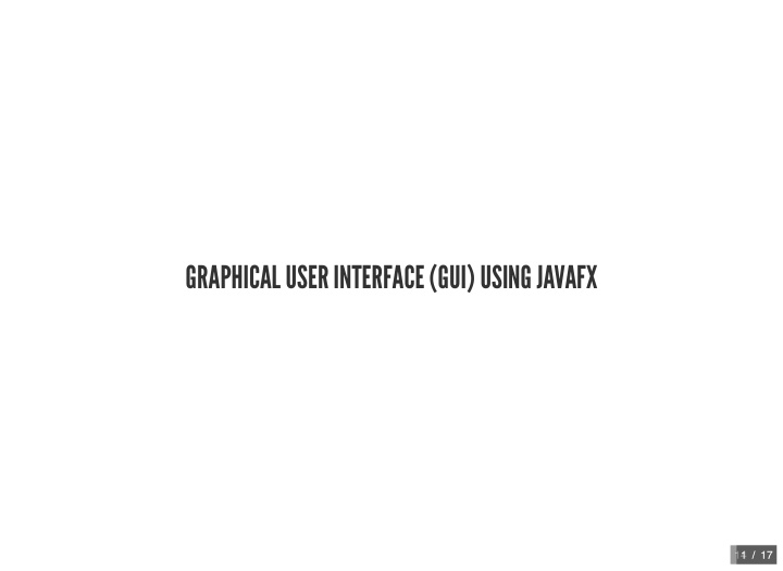 graphical user interface gui using javafx