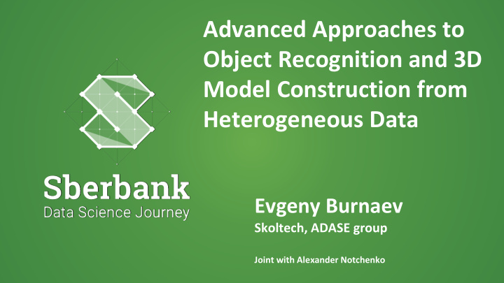 advanced approaches to object recognition and 3d model
