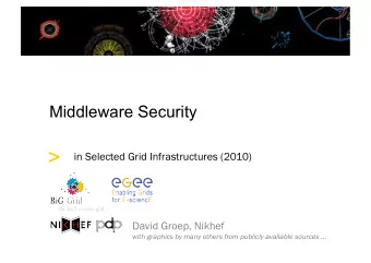 &gt;  in Selected Grid Infrastructures (2010)  David Groep, Nikhef with graphics by many others