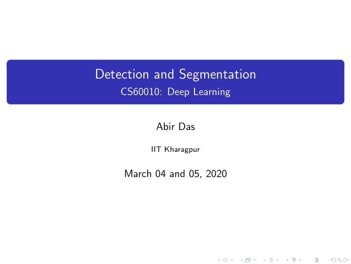 detection and segmentation