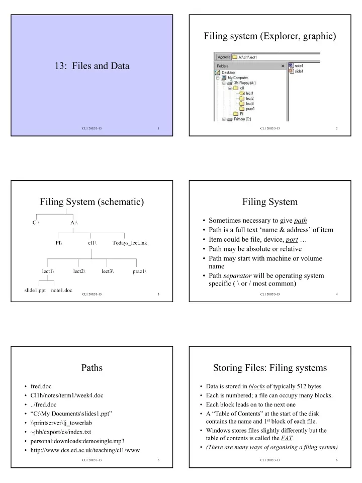 filing system explorer graphic 13 files and data