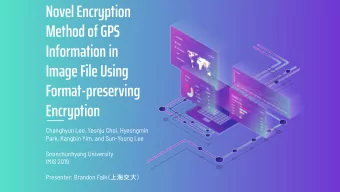 Novel Encryption  Method of GPS  Information in  Image File Using  Format-preserving  Encryption