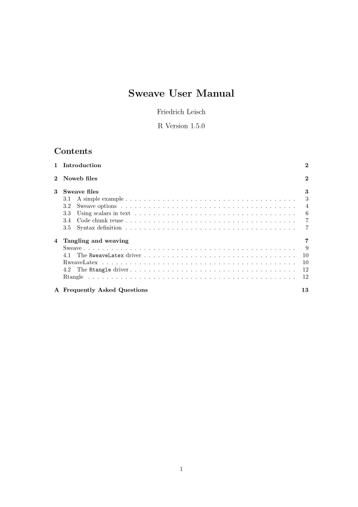 sweave user manual