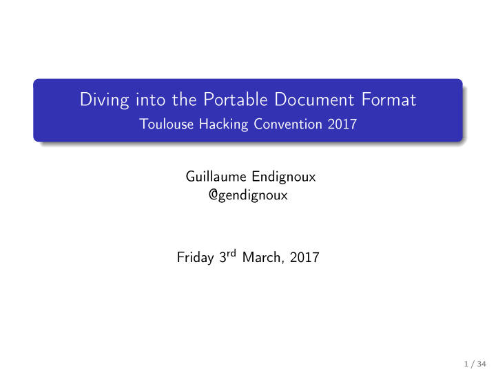 diving into the portable document format