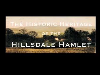 Hillsdale Historic Resource Survey  Historic Maps:  1851  Hillsdale Historic Resource Survey