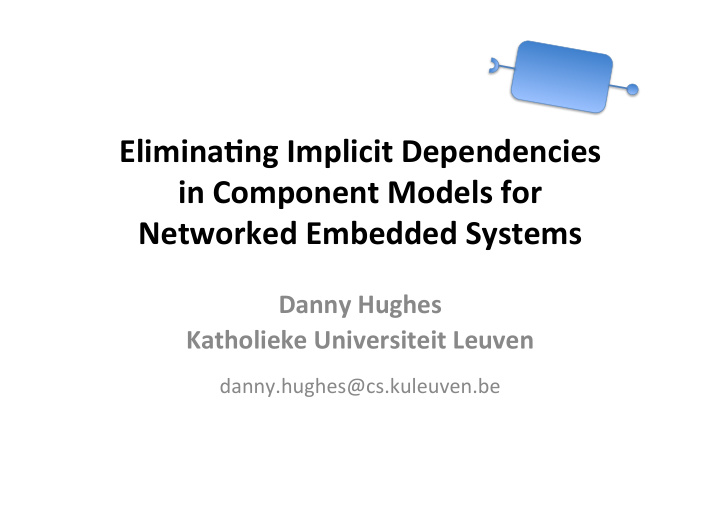 elimina ng implicit dependencies in component models for