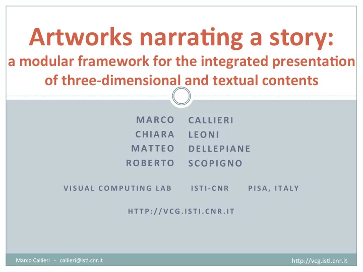 artworks narra4ng a story