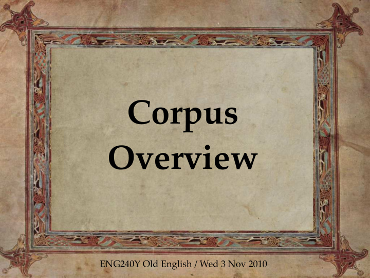 corpus overview