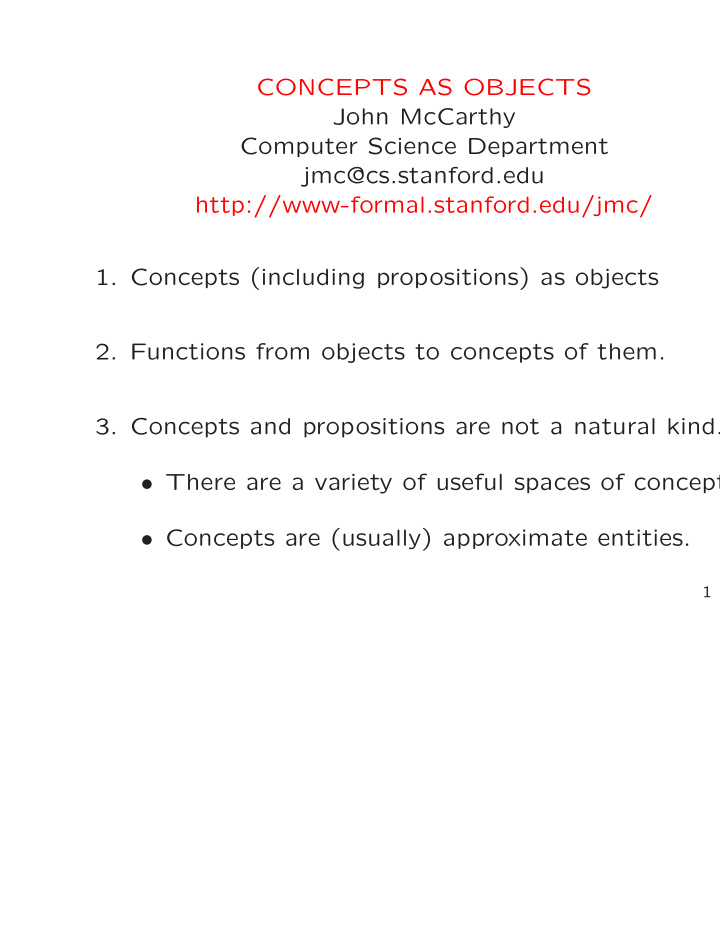 concepts as objects john mccarthy computer science