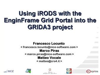 Using iRODS with the  Using iRODS with the  EnginFrame Grid Portal into the  EnginFrame Grid Portal