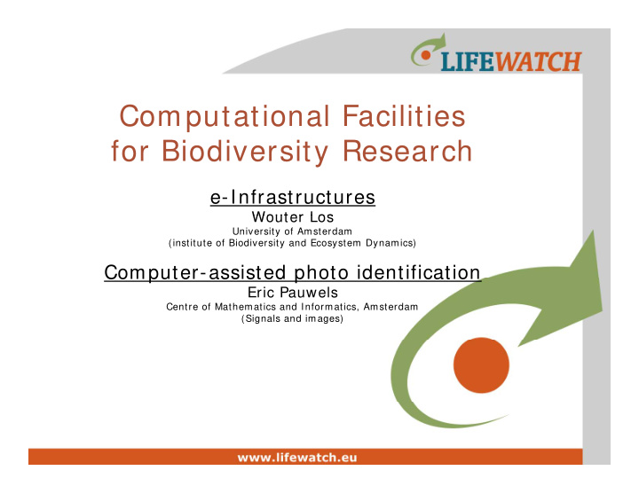 computational facilities for biodiversity research for