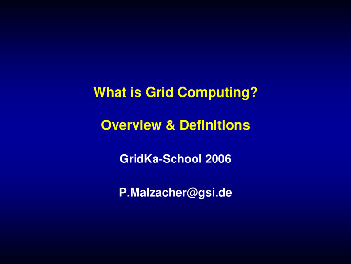 what is grid computing overview definitions
