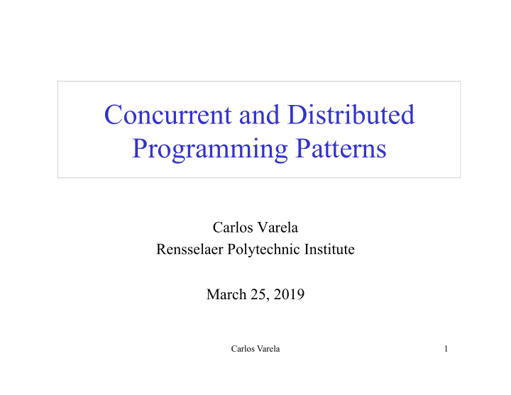 concurrent and distributed