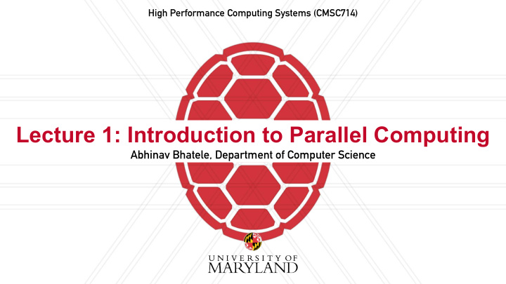 lecture 1 introduction to parallel computing